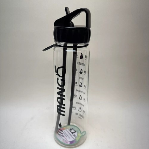 Mango water bottle with straw - mango,